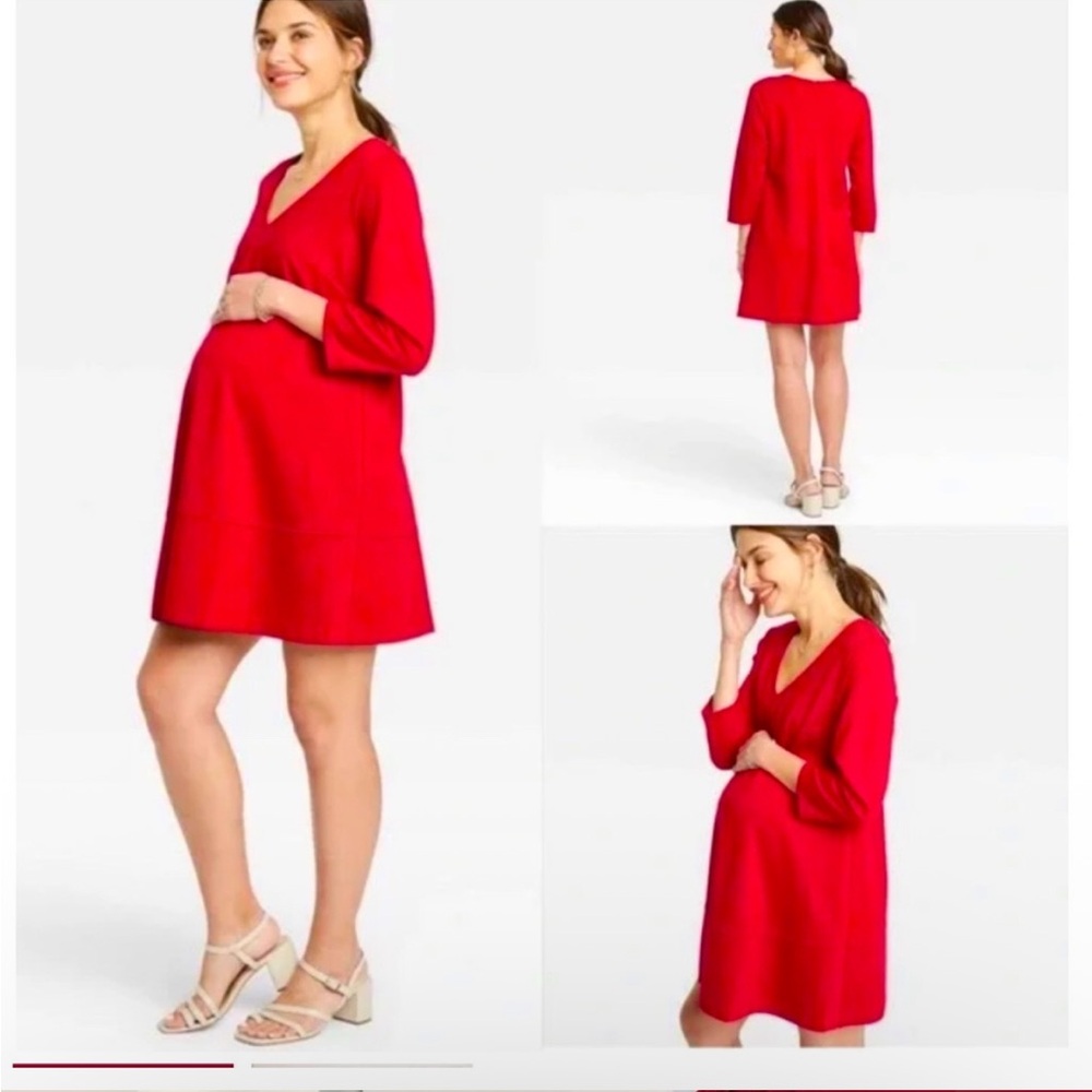The Nines by HATCH Red Maternity Dress - M
